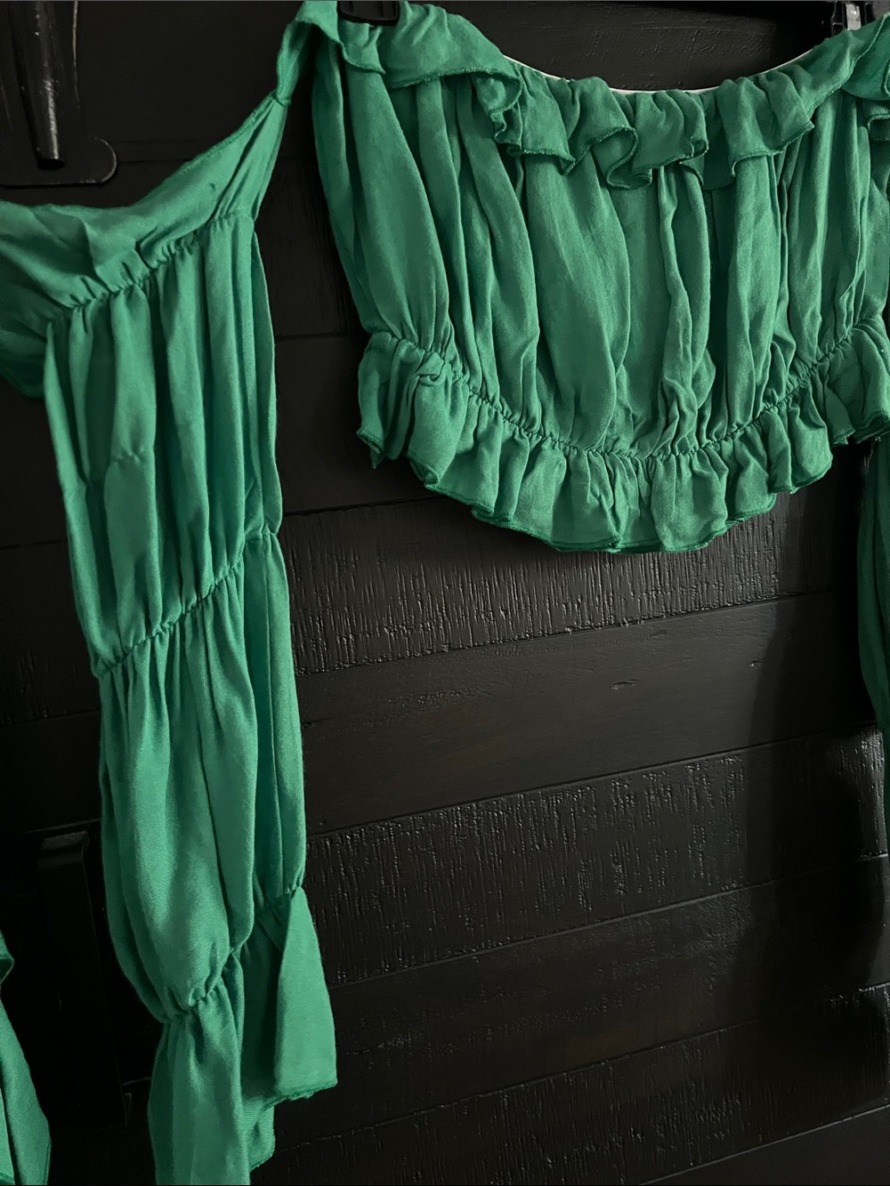 Donale’ St Barth Exclusive Green Tiered Maxi Skirt with Fringed Ruffles - Women - Picture 5 of 6